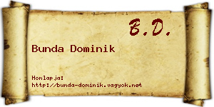 Bunda Dominik névjegykártya